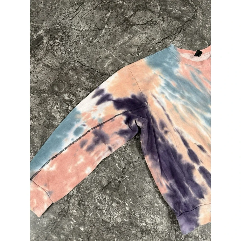 Wild Fable Womens Multicolor Tie Dye Long Sleeve Crew Neck Pullover Sweatshirt M - Picture 4 of 8